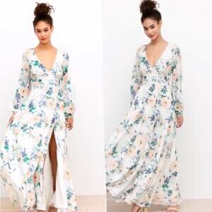 Yumi Kim Anthropologie Melissa Maxi Dress Sunday Rose Floral Ivory NEW Size 10